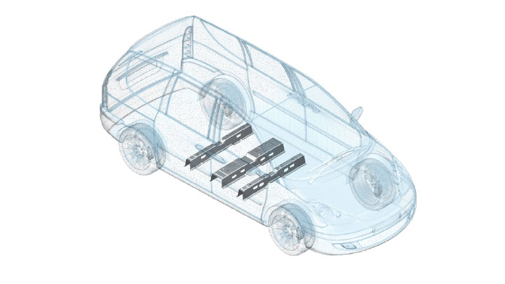 The hot-formed cross members in Docol® PHS 2000 delivered impressive side impact test results and weight savings for the VW ID Buzz bus.